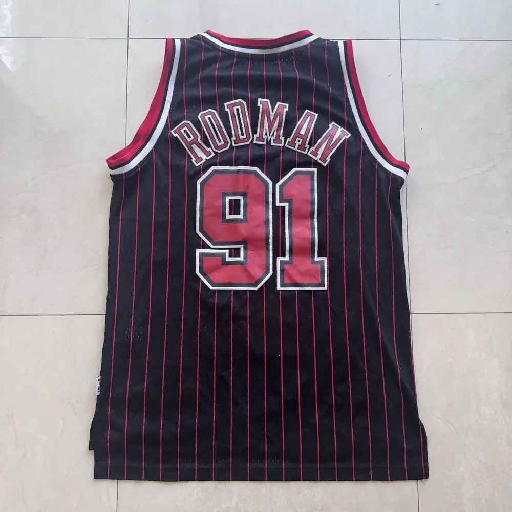 Vintage Adidas Chicago Bulls Dennis Rodman #91 Hardwood Classics Jersey M +2 NWT